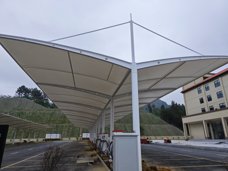 膜结构充电桩车棚