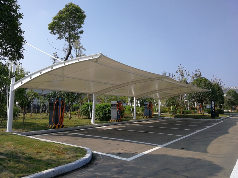 膜结构充电桩车棚